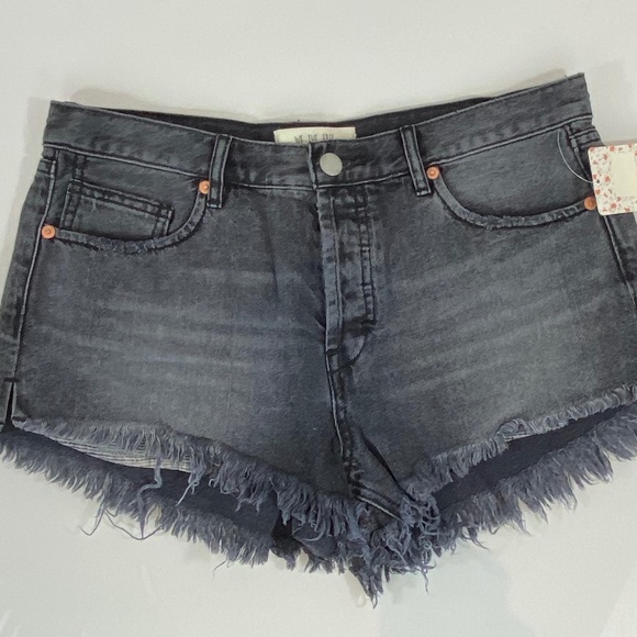 Free People Pants - NWT Free People Gray Denim Cutoff Shorts -  29